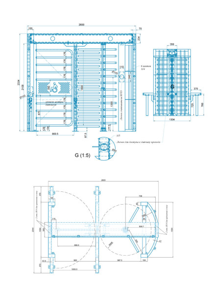 Турникет ПОЛНОРОСТОВОЙ БЛОКПОСТ СТ 4М серия СПЕКТР Z